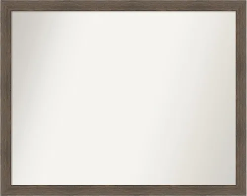 Miniatura 510 de Amanti Art Espejo de pared personalizado no biselado (24 x 27 pulgadas), marco estrecho de nogal chipre - varios tamaños personalizados - Espejo