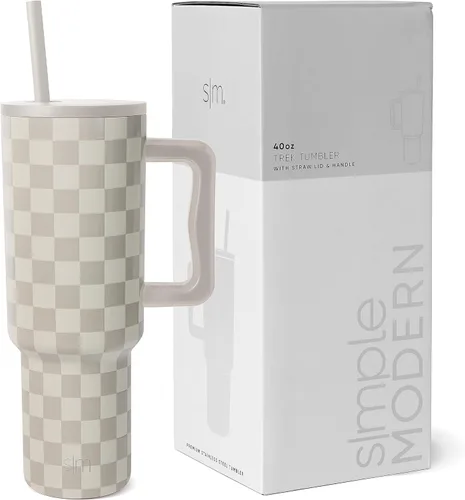 Miniatura 84 de Simple Modern Vaso Trek de 40 oz con Asa y Tapa con Pajilla Vaso de Viaje Aislado de Acero Inoxidable Apto para Portavasos Slumberland