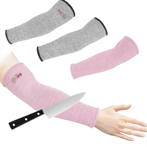 Miniatura 10 de Protectores de brazo para piel fina y moretones, mangas resistentes a cortes para hombres y mujeres, mangas de Kevlar, mangas de protección de nivel