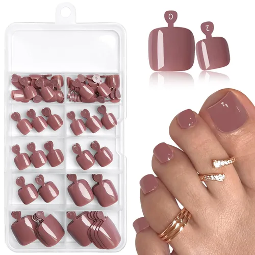 Miniatura 18 de AddFavor 120 uñas postizas a presión moradas para mujeres, uñas postizas cuadradas de cobertura completa, puntas de uñas falsas, uñas postizas