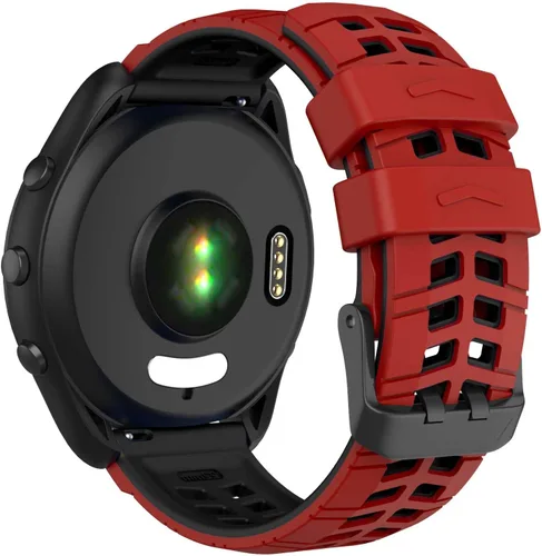 ISABAKE Compatible con Garmin Vivoactive 4/Venu 2/Forerunner 255 265 Bandas, correa de silicona deportiva para Samsung Galaxy Watch 3 1.772 Rojo y