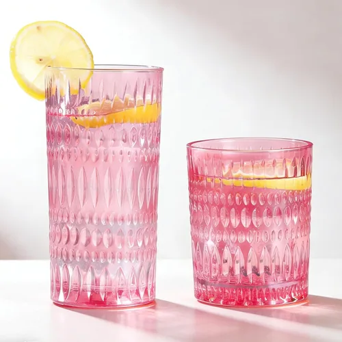 Miniatura 11 de Loivttvv Juego de vasos de cristalería de 8 piezas, vasos altos de 14 oz / 414.03 ml y vasos de vidrio acanalados de 10 oz / 295.74 ml, cristalería