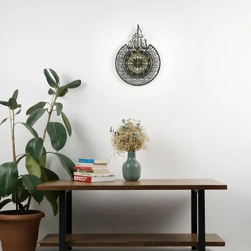 Miniatura 5 de iwa concept Allah Calligraphy - Reloj de pared islámico de madera, mecanismo silencioso, regalo para musulmanes durante el Ramadán