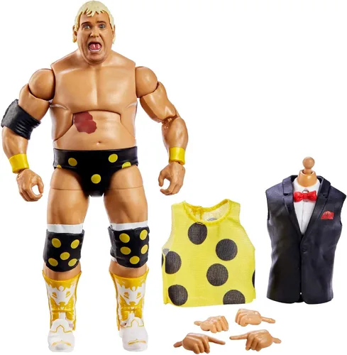 Miniatura 7 de Mattel WWE "Hollywood" Hulk Hogan WrestleMania Elite Collection Figura de acción con accesorio y piezas "Mean" Gene Okerlund Build-A-Fig, 6 pulgadas