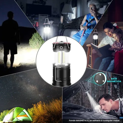 Miniatura 4 de Paquete de 2 linternas esenciales para campamento, linterna LED para cortes de energía, luces de tienda de campaña para emergencia