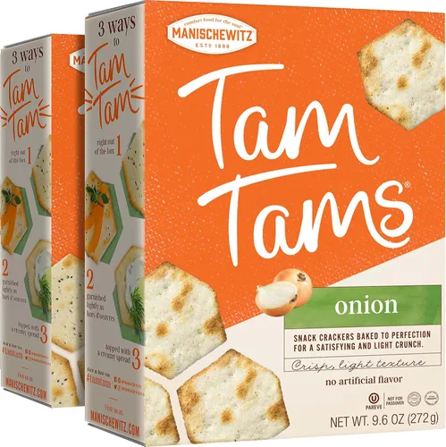 Miniatura 5 de Manischewitz Galletas Tam Tam Everything de 9.6 onzas (paquete de 2), textura crujiente y ligera, horneadas a la perfección