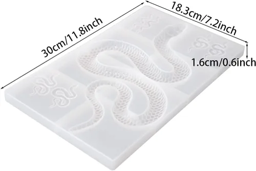 Miniatura 8 de KyeeaDIY Molde de fundición de epoxi grande para colgar en la pared y decoración del hogar, con 6 moldes de serpiente pequeños para joyas, molde
