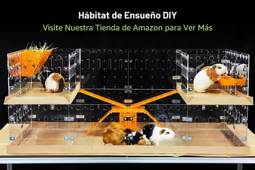 Miniatura 2 de GuineaLoft™ Model-A - Jaula acrílica para conejillos de indias – Jaula grande expandible de 4 x 2 pies, funciona también para pequeños animales