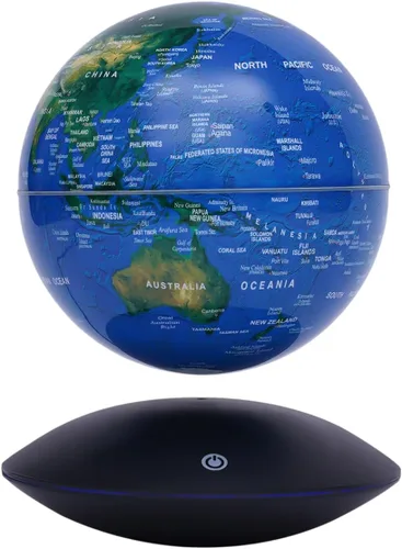 Globo flotante de levitación magnética, globos geográficos mundiales de 6 pulgadas, antigravedad, 360 grados giratorios, mapa mundial con luz LED