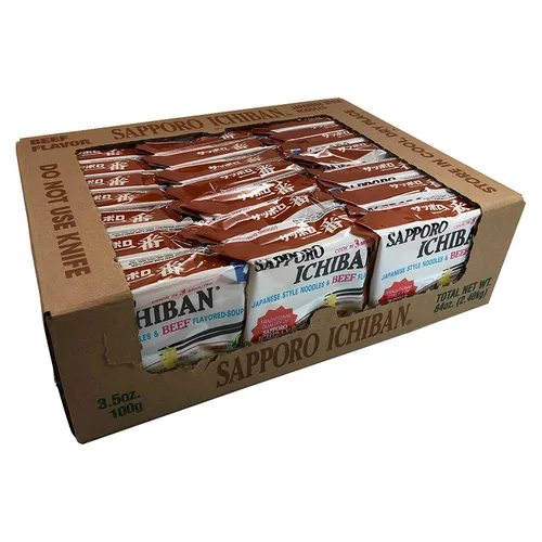 Miniatura 4 de [SAPPORO ICHIBAN] Fideos Ramen, sabor a carne, fideos instantáneos japoneses de sabor nº 1 (3.5 onzas x 24 paquetes) Paquete de 24