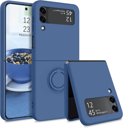 Miniatura 10 de GaoBao Funda protectora para Samsung Galaxy Z Flip 3 5G, Galaxy Z Flip 3 5G de 6.7 pulgadas, silicona líquida de gel suave, a prueba de golpes, Negro