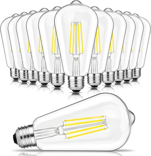Miniatura 10 de Svater – Bombillas LED vintage con diseño Edison, 6 vatios equivalentes a 60 vatios, luz blanca neutra de alta luminosidad 4000K, bombillas