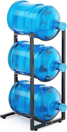MYLOLF Soporte para jarra de agua de 5 galones: soporte para jarra de agua de 3 niveles para dispensador de agua de 5 galones, organizador de