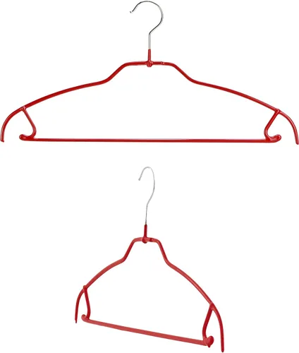 Miniatura 10 de Mawa by Reston Lloyd Silhouette - Percha de camisa antideslizante que ahorra espacio con barra para pantalones y ganchos para falda, estilo 42/FTU