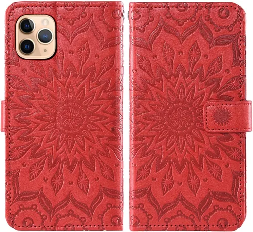 Miniatura 5 de Funda de teléfono para iPhone 11 Pro Max 6.5 con protector de pantalla de vidrio templado y funda de cuero con tapa para tarjetero, accesorios