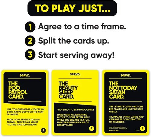 Miniatura 4 de Hasbro SERVD Juego Edición para Padres Primerizos – Divertidísimo Juego de Cartas para Parejas de la Vida Real para Bebés y Nuevos Padres, Primeros