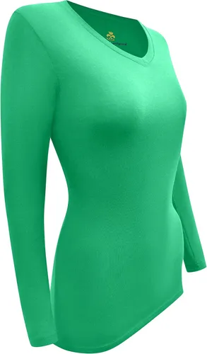 Miniatura 5 de Natural Uniforms Camiseta de manga larga con cuello en V para mujer