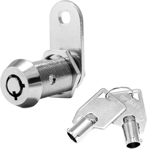 Kingsley Cerradura de leva tubular con cilindro de 1-1/2 "- Acabado cromado, con llave similar, reemplazo de RV, cámper, gabinete, cajero