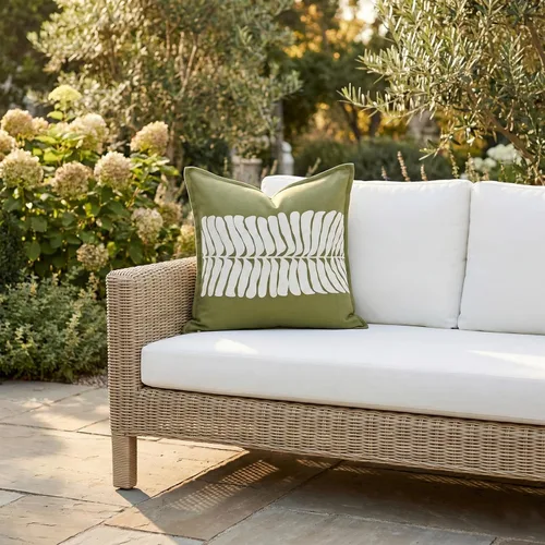 Miniatura 21 de Fab Habitat Almohadas para interiores y exteriores hechas de hilo de poliéster reciclado, resistente a las manchas, lavable a máquina, inserto Ondas