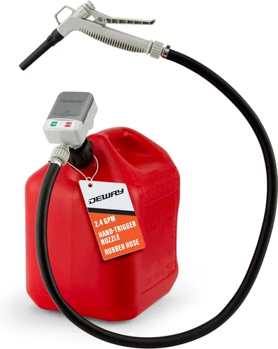 Miniatura 11 de Deway Bomba automática de transferencia de combustible con boquilla para control rápido de flujo y parada, manguera extra larga, bomba de líquido