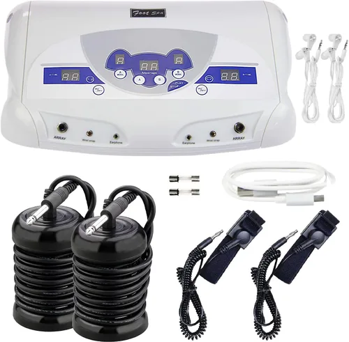 veicomtech Máquina de desintoxicación de baño de pies doble iónico, sistema de limpieza de baño de pies con desintoxicación iónica para 2 usuarios,