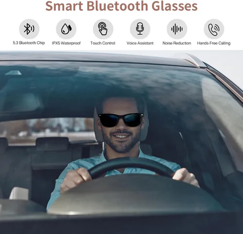 Miniatura 2 de Lentes inteligentes para hombres y mujeres, orejas abiertas, protección UV, lentes de sol polarizados Bluetooth con altavoces de micrófono