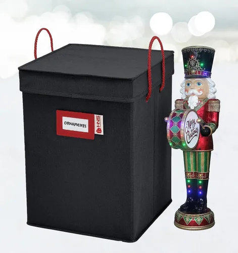 Miniatura 8 de Caja de almacenamiento coleccionable de cascanueces y figuras navideñas, almacena cascanueces de hasta 9 a 16 pulgadas de alto, adornos y más