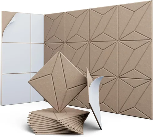 Miniatura 32 de Paneles Acústicos Hexagonales - Paquete de 12 Paneles de Absorción de Sonido de Alta Densidad 12"X10"X0.4" para Reducción Mejorada de Ruido, Diseño