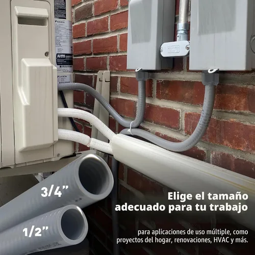 Miniatura 6 de Sealproof Conjunto de Látigo de Alimentación, Conducto Eléctrico Flexible Hermético a Líquidos No Metálico de 1/2 Pulgada x 6 Pies y Cable
