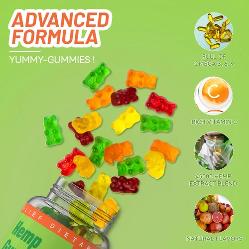 Miniatura 3 de Natural Hemp Gummies 2,000,000 XXL Extra Strength - Veganas, bajas en azúcar, sin OMG - 120