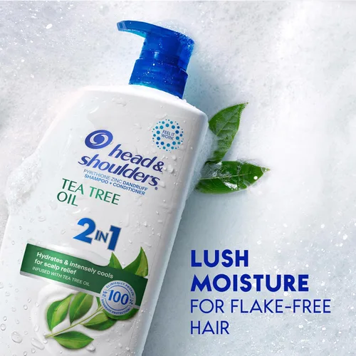 Miniatura 6 de Head & Shoulders - Champú y acondicionador anticaspa de aceite de árbol de té 2 en 1, paquete doble, 1% de piritiona de zinc, champú de árbol de té