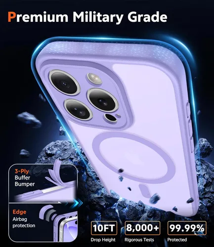 Miniatura 533 de FNTCASE Funda para iPhone 13 Pro-Max: Fundas magnéticas transparentes compatibles con Magsafe Slim anti amarillamiento protección contra caídas