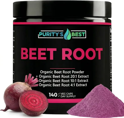 Purity's Best Remolacha Root, 1000 mg por porción, apoya la circulación sanguínea, ayuda a la producción de óxido nítrico, extracto de raíz de