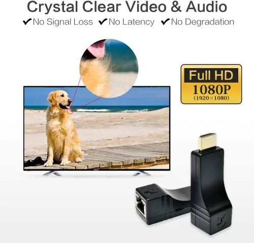 Miniatura 6 de DDMALL Mini extensor HDMI de hasta 330 pies/328.1 ft, 1080P a 60 Hz, extensor HDMI Full HD sobre cable Ethernet CAT5e/CAT6, con control IR directo 1