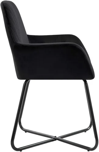 Miniatura 5 de Dining Chairs Set of 2, Black Velvet Upholstered Kitchen Chairs, Modern Design for Dining Room, Comfortable Seating, Easy Assembly