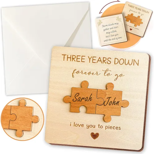 Miniatura 8 de STOFINITY Tarjeta de Aniversario de 1 Año para Novio Novia - Tarjetas de Feliz Primer Aniversario para Hombres, 1ª Tarjeta de Citas de Papel