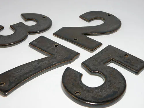 Miniatura 3 de Stoneware House Numbers, House Tiles, Ceramic house Address Numbers