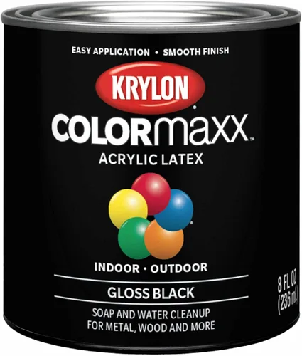 Miniatura 9 de Krylon K05647007 COLORmaxx - Pintura acrílica de látex para uso en interiores y exteriores, 1 cuarto de galón (paquete de 1), negro, 31 onzas