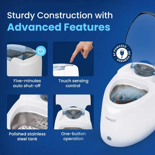 Miniatura 15 de iSonic Limpiador ultrasónico de dentadura/alineador/retenedor para todos los aparatos dentales y de la apnea del sueño (F3900)