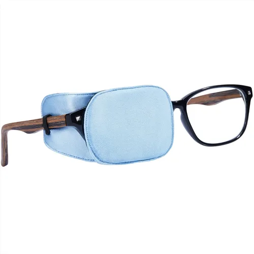 Miniatura 40 de Astropic Parche Grande de Seda para Ojos para Adultos y Niños con Gafas para Cubrir Cualquier Ojo (Grande, Caqui)