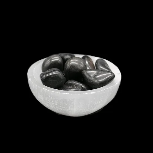 Miniatura 11 de Soul Sticks Cuenco de selenita de 3 pulgadas relleno de piedra semicristal y curativa de selenita pura, cuenco decorativo de carga de cristal de 7