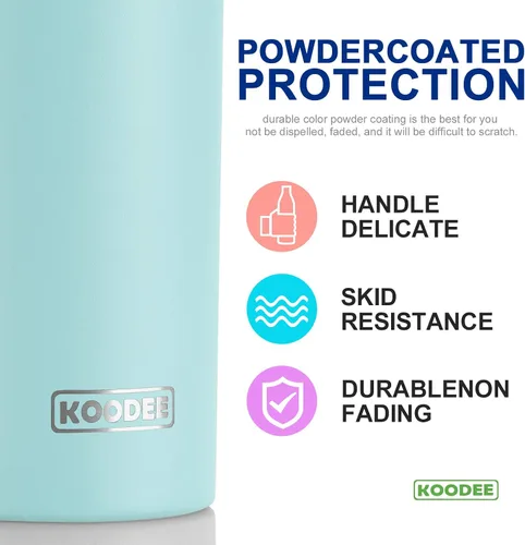 Miniatura 4 de koodee Vaso Tumbler Delgado de Acero Inoxidable de 20 oz con Aislamiento de Doble Pared, Vaso Tumbler Delgado para Agua para Café, Té (Azul Bebé)