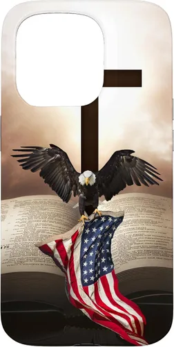 Miniatura 14 de Pretty Christian Cross Bible A Bald Eagle Grip American Flag Case for iPhone 17