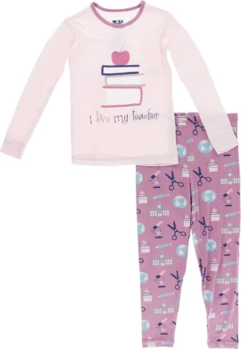 Miniatura 10 de KicKee Pants Conjunto de pijama de manga larga con estampado de piezas