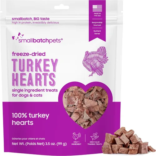 Miniatura 10 de smallbatch Pets Premium - Golosinas de corazón de res liofilizadas para perros y gatos, 3.5 onzas, fabricadas y obtenidas en los Estados Unidos, un