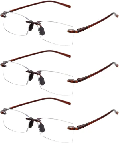 Miniatura 12 de TERAISE Anteojos de lectura sin montura cómodos, ligeros, sin marco, para hombres y mujeres, con bloqueo de luz azul, lentes de computadora Gris