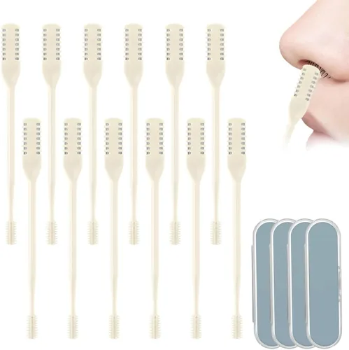 Miniatura 15 de AIIONP Cortador de vello nasal para mujeres y hombres, herramienta de eliminación manual de vello de fosa nasal giratoria de 360°, cuchilla de vello