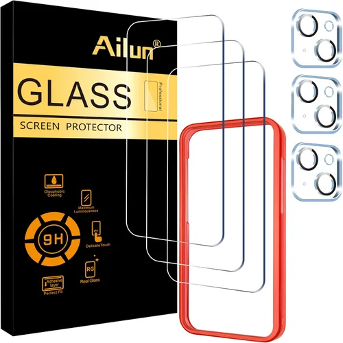 Miniatura 8 de Ailun Paquete de 3 protectores de pantalla para iPhone 17 Pro [6.3 pulgadas] + 3 protectores de lente de cámara con marco de instalación, protección