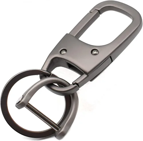 MECHCOS Llavero de Metal para Coche con Clip Portallaves con Anillo de Llave de Valet Desmontable y Anillo en D Antipérdida para Hombres y Mujeres -