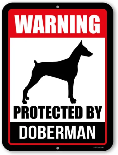 Miniatura 3 de Honey Dew Gifts, Señal de aluminio de metal con advertencia protegida por boxer, Beware of Dog, 9 x 12 pulgadas, HDG-1062